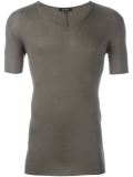 ribbed V-neck T-shirt
