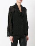 shawl lapel sheer shirt
