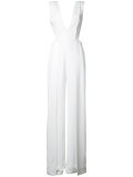 pleat detail V-neck jumpsuit