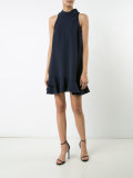 pleated trim flared dress 