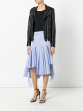 striped high-low skirt