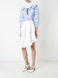 multi figures lace up blouse