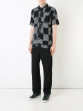 abstract check shortsleeved shirt