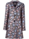 floral jacquard trapeze coat