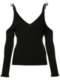 cut-out ribbed jumper