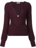 cut-off detailing V-neck blouse