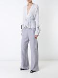 dropped belt palazzo pants