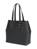 geometric pattern studded tote