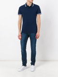 striped-hem polo top