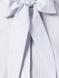 micro-stripe cap sleeve bow shirt