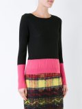 ribbed colour block jumper