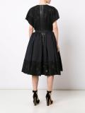 floral embroidered leather waistband dress