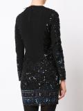 sequined lace overlay fitted dress