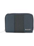 striped zip up wallet