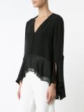 V-neck sheer blouse