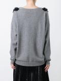 V-neck ruffled detailing jumper