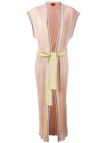 sleeveless tie waist cardigan