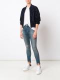 distressed cropped skinny jeans