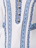 embroidered V-neck blouse