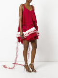 feather trim dress