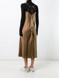 ruffle detail midi dress