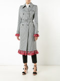checked double breasted coat 
