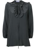 'CDC' picot ruffle blouse