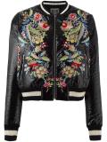embroidered floral bomber jacket