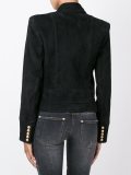 zipped shoulder pad jacket