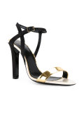 gold strap heeled sandals