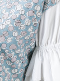 contrast ruffle sleeved dress