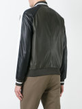 contrast zip up bomber jacket