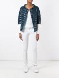 three-quarters sleeve down jacket