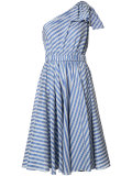 single shoulder flared dress
