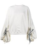 drawstring sleeve sweatshirt