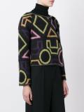 geometric print cropped jacket