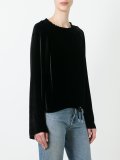 drawstring velvet blouse 