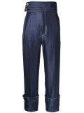 contrast stitch trousers 