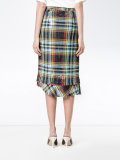sequin embellished check skirt
