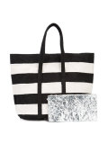 striped shopper bag