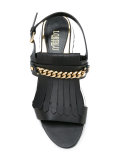 fringed chain strap sandals