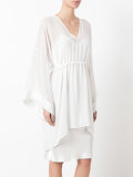 flared sleeves sheer dress