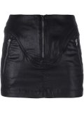 coated mini skirt
