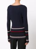 striped v-neck jumper