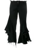 frayed ruffle jeans 
