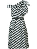 plaid taffeta one shoulder dress