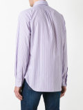 logo embroidered striped shirt