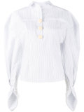 stripe puff sleeve shirt 