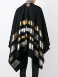 metallic striped poncho