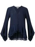 V-neck buttoned blouse